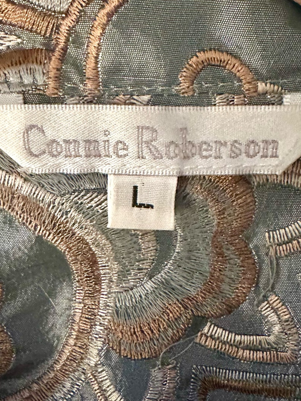 Silk-Blend Paisley Open-Front Duster Coat - Blue/Beige/Pastel hightlights - Picture 3 of 3